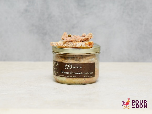 Rillettes de canard au poivre vert 200g Pâtés et rillettes
